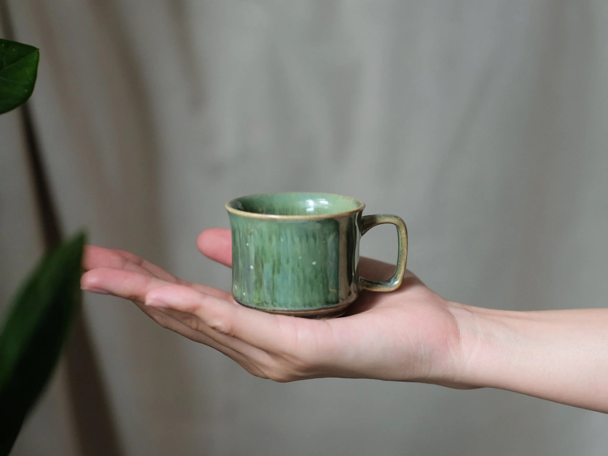 Tách Espresso Gốm Men Xanh Pha Lê - Thủ Công Việt Nam