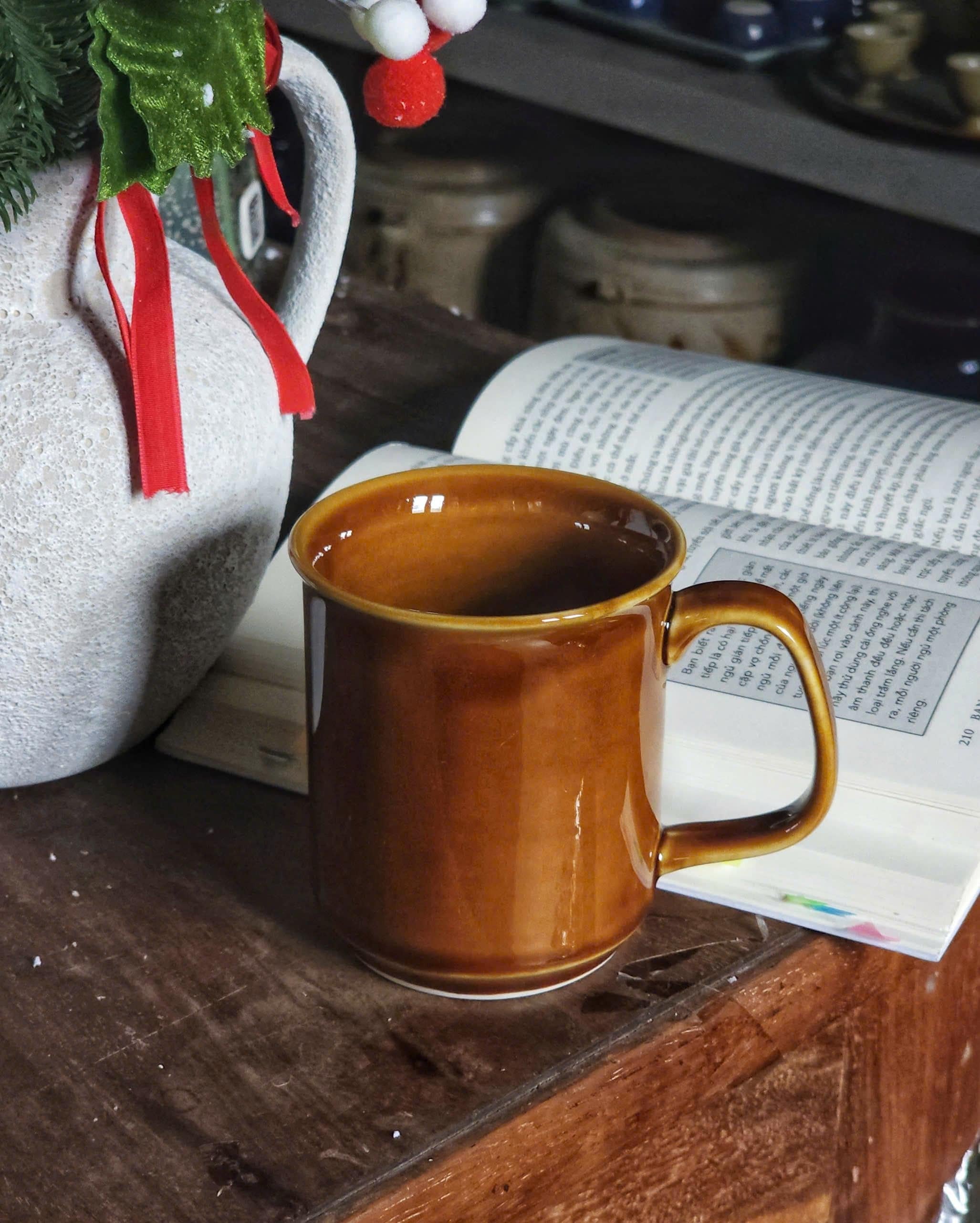 Tách Cà Phê Gốm Men Phản Ứng Màu Đồng Đỏ - Gốm Việt Nam