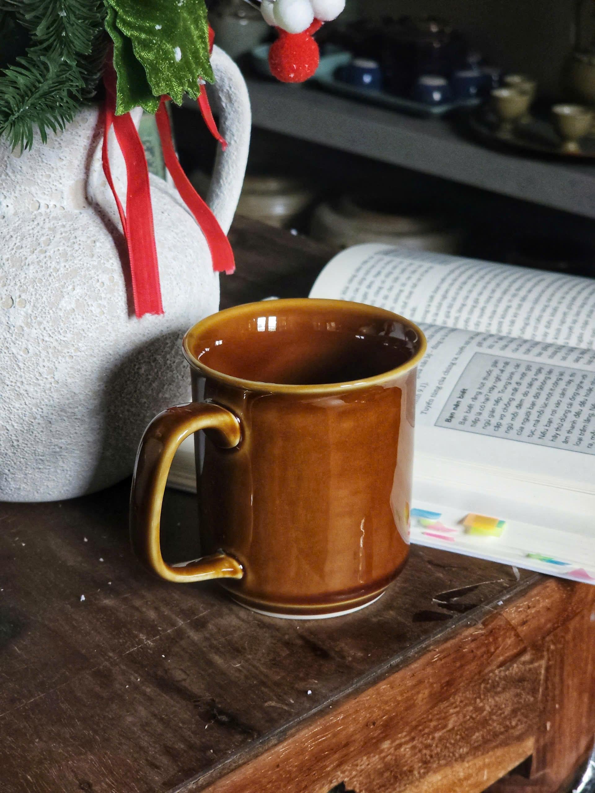 Tách Cà Phê Gốm Men Phản Ứng Màu Đồng Đỏ - Gốm Việt Nam