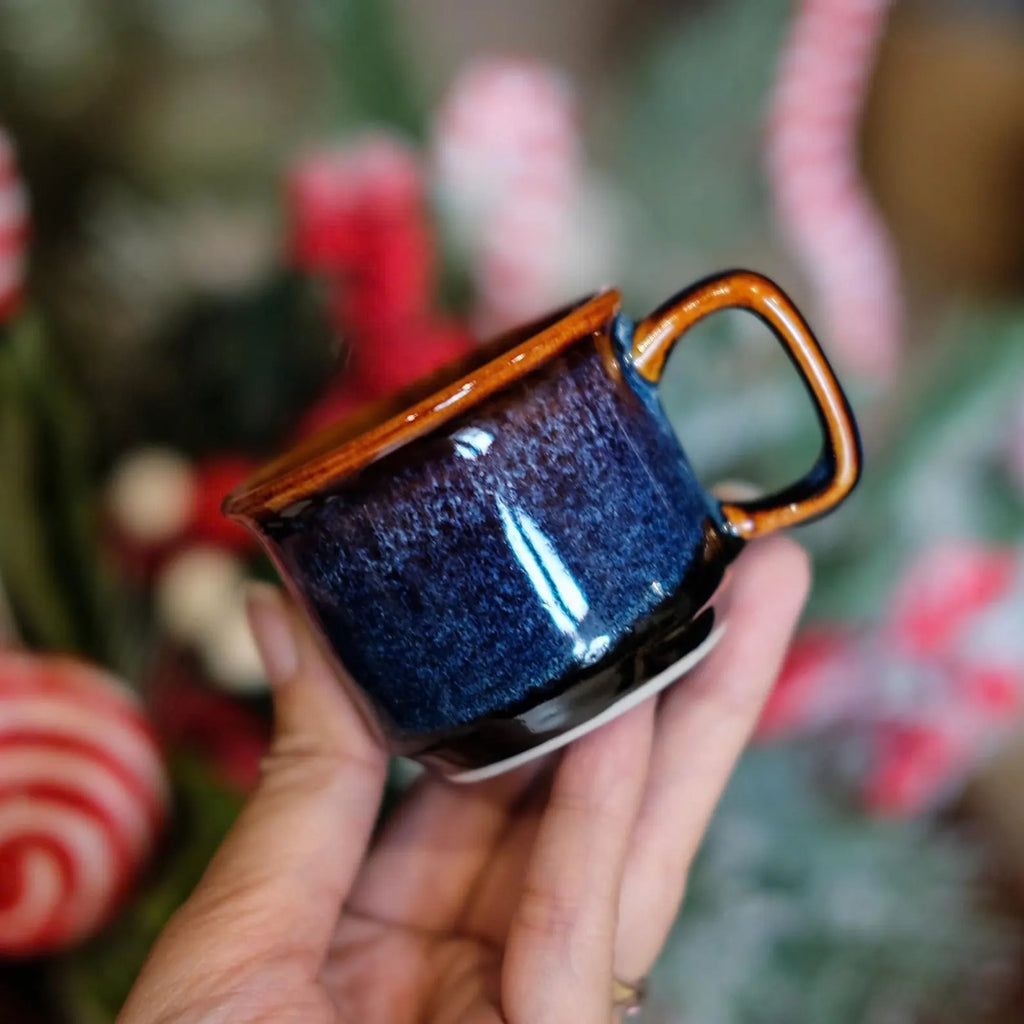 Tách Espresso Gốm Men Sóng Đại Dương - Thủ Công Việt Nam