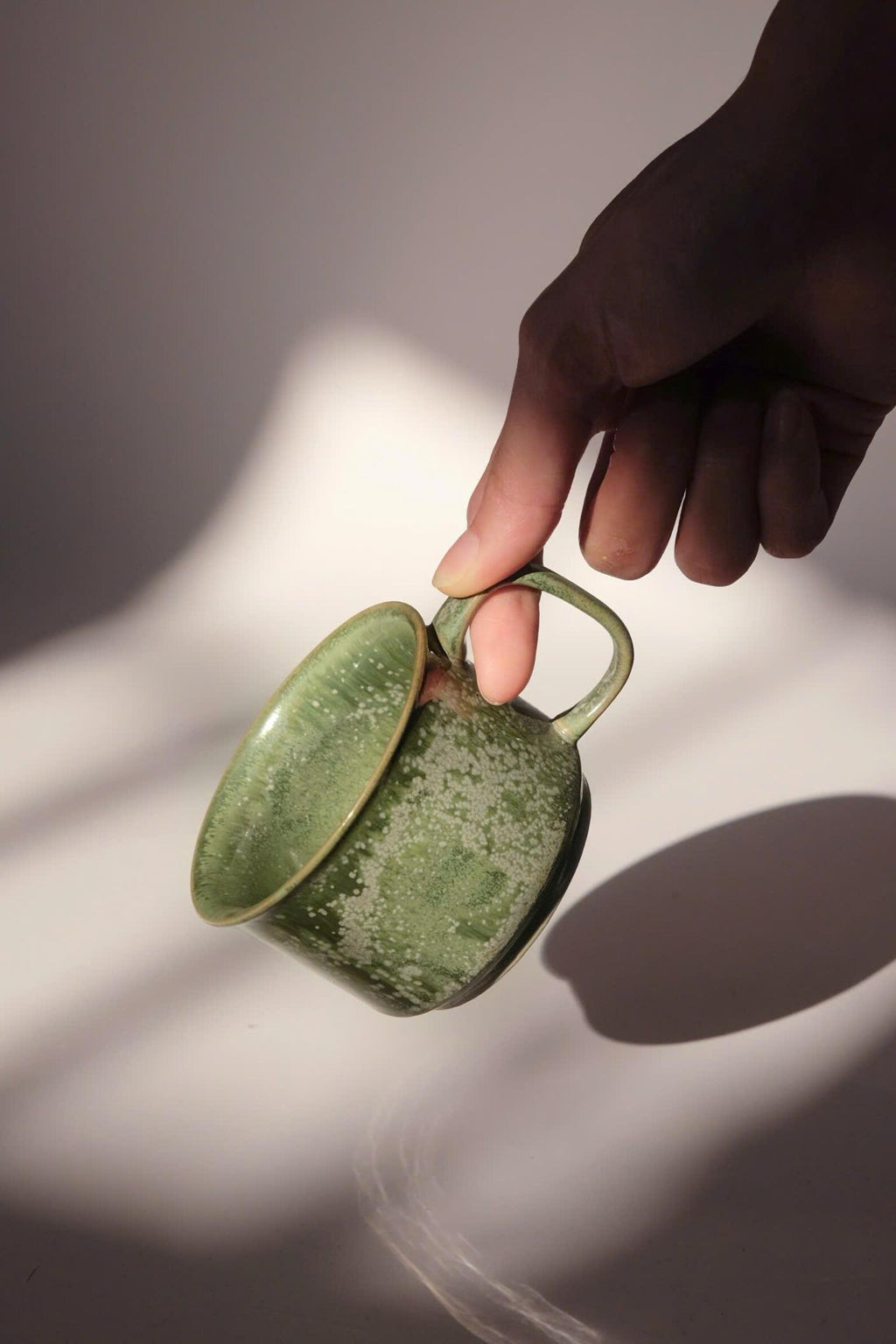 Ly Cappuccino Lớp Men Xanh Tinh Thể Gốm Việt