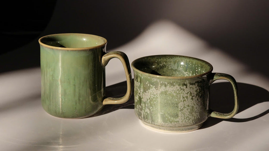 Ly Cappuccino Lớp Men Xanh Tinh Thể Gốm Việt