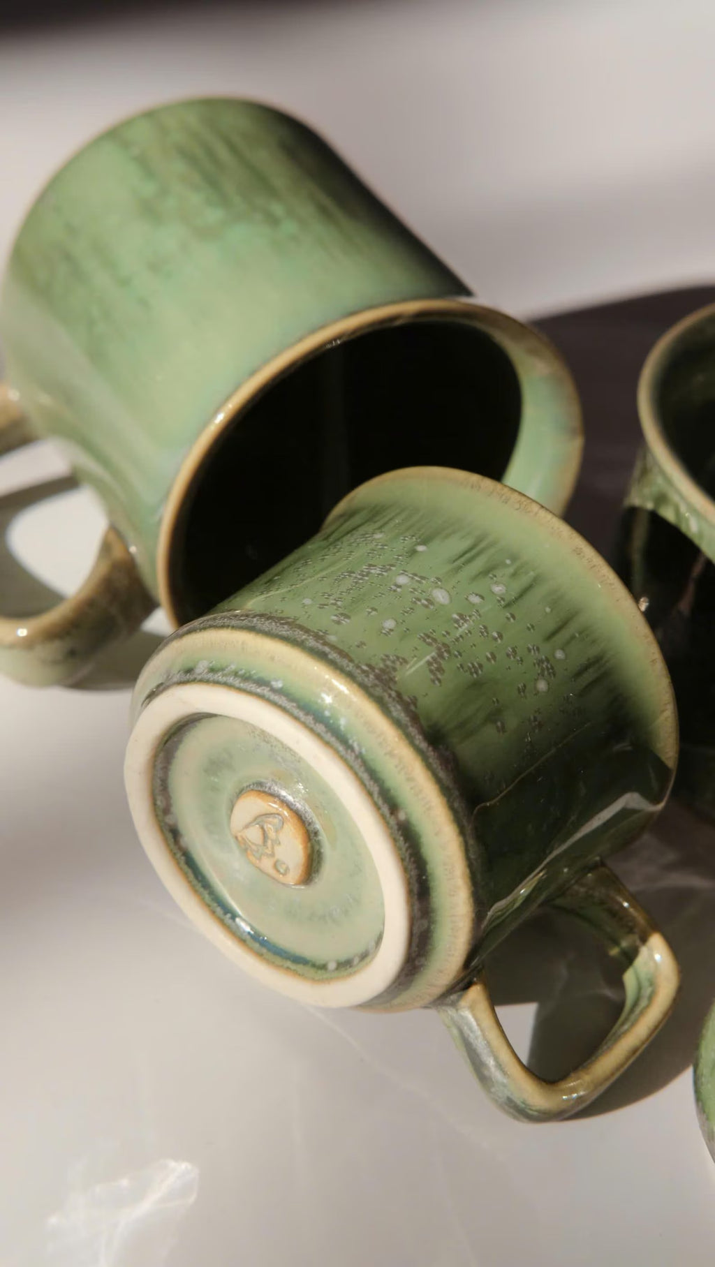 Ly Cappuccino Lớp Men Xanh Tinh Thể Gốm Việt