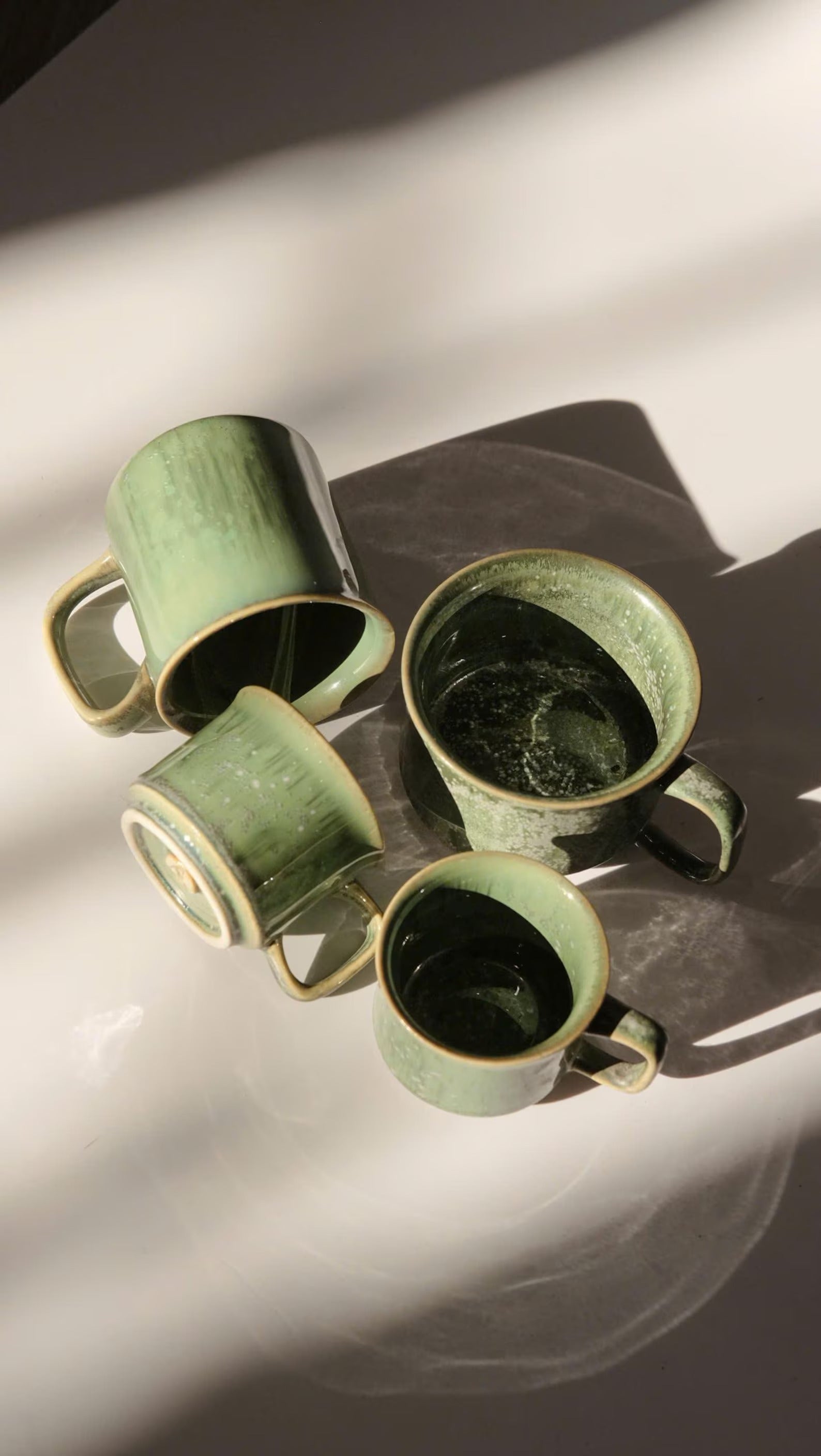 Ly Cappuccino Lớp Men Xanh Tinh Thể Gốm Việt