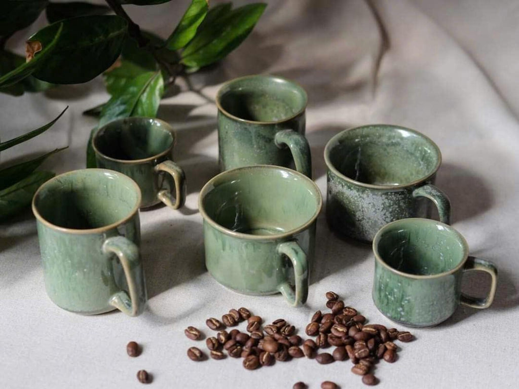 Ly Cappuccino Lớp Men Xanh Tinh Thể Gốm Việt