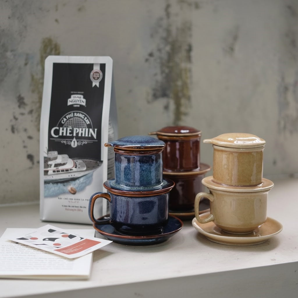 Set Phin Gốm Việt – Cà Phê Rang Xay Chuẩn Phin